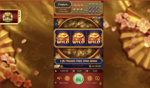 Treasure Bowl slot demo mode showing 5 free spins start screen
