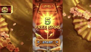 Treasure Bowl slot at online casino with golden background and menu icons
